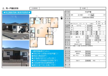 洲本市桑間築浅物件　3LDK平屋